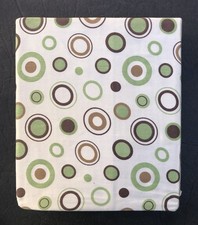 Carter's Sage Dots Rings Crib/Toddler Bed Fitted Sheet Cotton Green Brown Tan