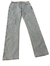 Wrangler Cowboy Cut Women Blue Denim Light Wash Tapered Jean Size 14MWZ