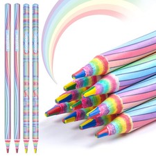 12 Pack Rainbow Colored Pencils for Kids - Perfect Stocking Stuffers