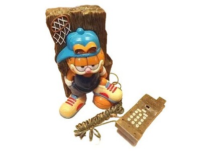 GARFIELD Vintage Basketball 3D Telefon mit Spardose 80er Jahre Kult Rarität