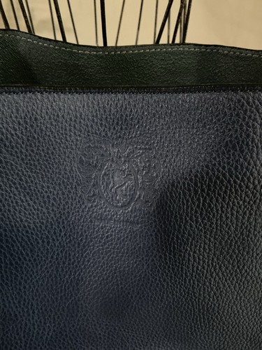 Borsa a mano Bruno Magli Navy in morbida pelle italiana tutti i giorni nuova senza etichetta - Foto 3 di 10