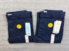 2x Cat  Jack Boys Youth 10 Blue Straight Fit School Uniform Chino Pants