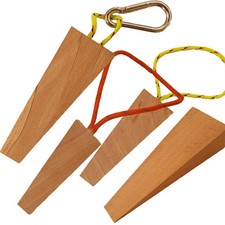 3D Holzkeil Türkeil ohne Kordel und mit Kordel Karabiner Feuerwehr Hartholz Keil