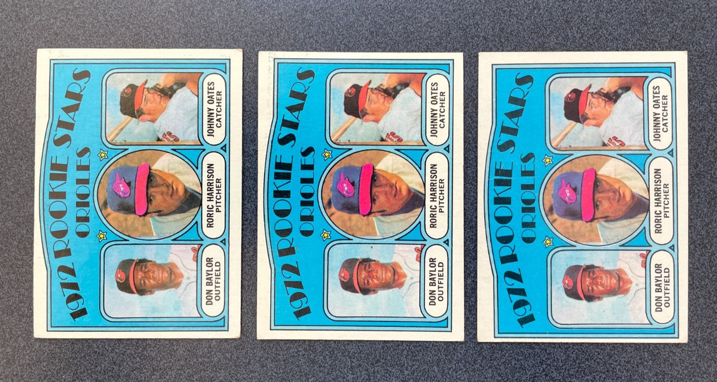 1972 Topps #474 Don Baylor RC - Orioles - Three (3) count lot