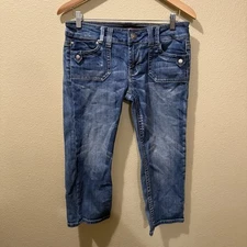 Women’s Juniors Vigoss Size 7 Butterfly Capri Denim Jeans