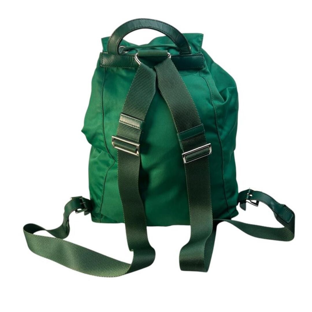 PRADA Triangular Logo Nylon Backpack and Green A-… - image 2