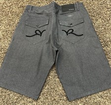 VTG Rocawear Shorts Mens Baggy Denim Embroidered Y2k Hip Hop Jorts Sz 38x14