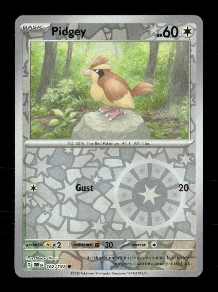 Pidgey 162/197 Obsidian Flames Reverse Holo NM/M Pokemon