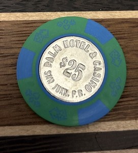 $25 Casino Poker Chip from the Palm Hotel Casino San Juan Puerto Rico