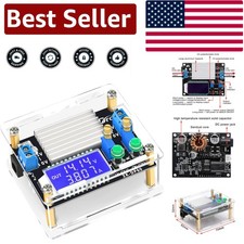 DC 5.5-30V Adjustable Buck Converter with 4A Current & LCD Monitor, Safe Design