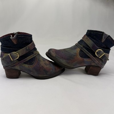 L'Artiste Spring Step Shazzam Leather Ankle Boots Women's Size 37/US 6.5-7