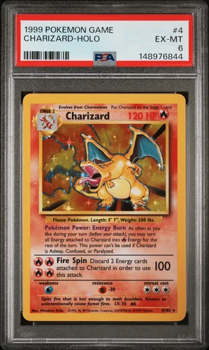 1999 Pokemon Base Set Charizard Rare Holo PSA 6 #4/102