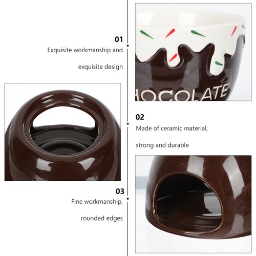 Chocolate Melting Furnace Fondue Pots Ceramic Cheese Dessert Cup - Picture 4 of 12