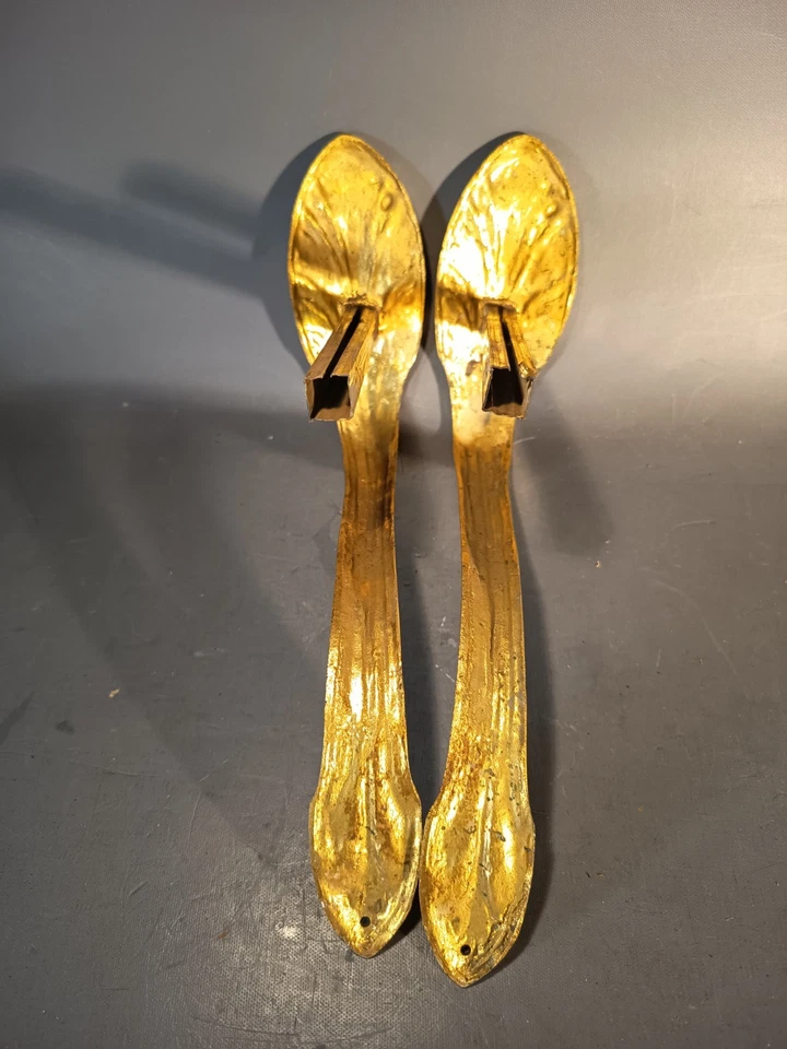 ANCIENNE PAIRE D'EMBRASSES à RIDEAUX en BRONZE XIXe  style LOUIS XVI - Photo 2/4