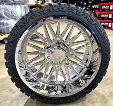 4x NEW 24X12 Evok EV502 Wheels & Tires Package Chrome 8x170 Ford F250 F350