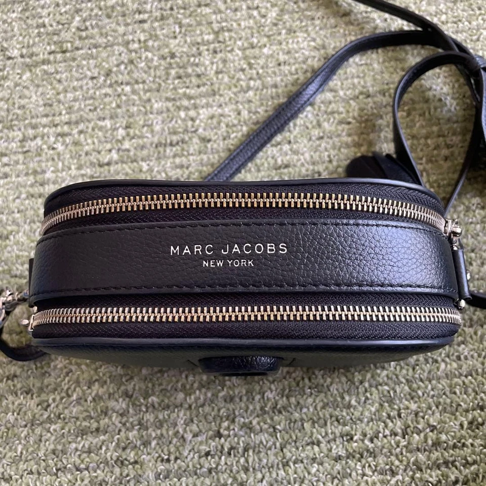 Marc Jacobs Crossbody Shoulder Bag Black Leather Fringe Logo Women's - Image 2 of 4