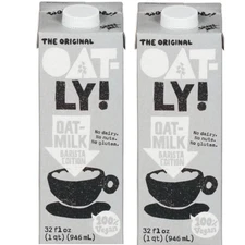 2 Pack Oatly Oatmilk Barista Edition, Dairy Free Vegan Milk, Shelf Stable, 32oz