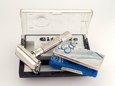 Rasoio di sicurezza Gillette Fat Boy regolabile G1 1961 come nuovo vintage DE