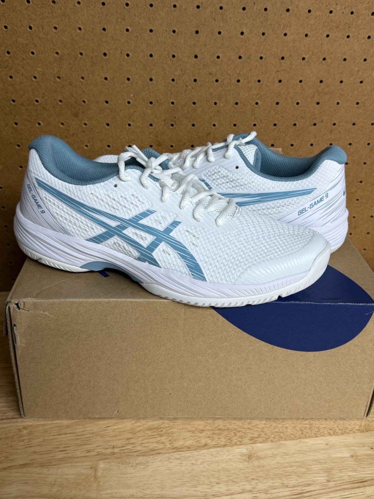 NEW! asics tennis shoes GEL-GAME 9 25.0 (white/blue) thumbnail 3