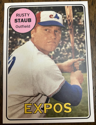 MONTREAL EXPOS: Rusty Staub Custom Modern 1969 Style Art Card