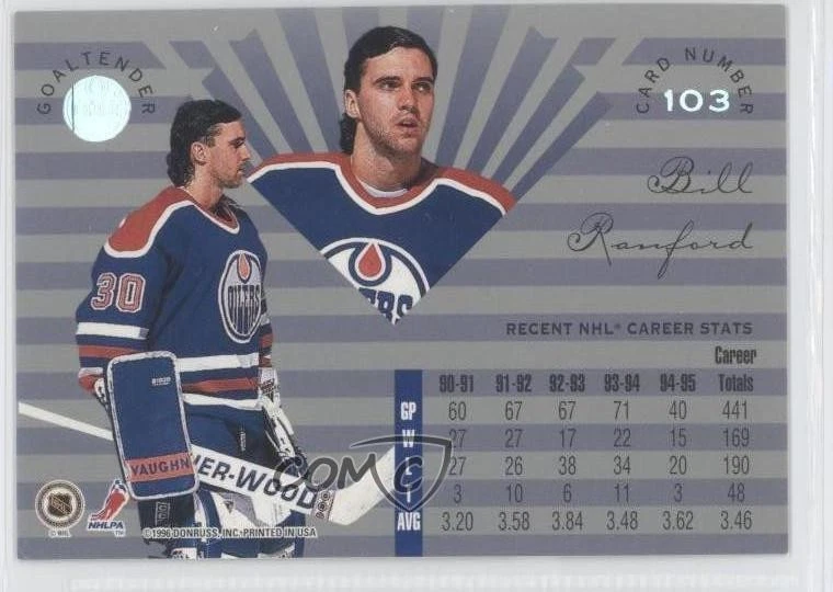 1995-96 Leaf Limited Bill Ranford #103 - Image 2 of 2