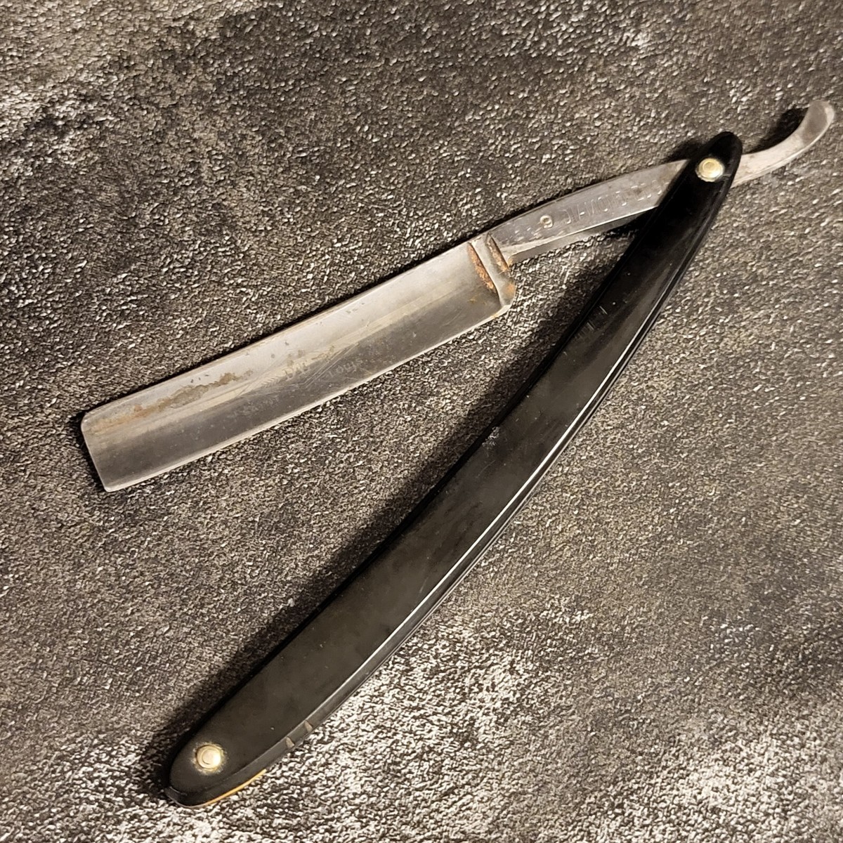 Antique Straight Razor Shapleigh Hdw Co Diamond Edge Black