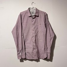 Ted Baker Mens Shirt Size 5 L Light Purple Dot Long Sleeve Button Up Pocket