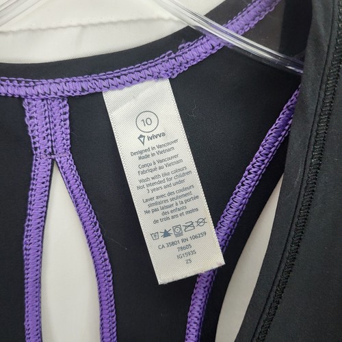 Ivivva Girls 10 Black Sun Sprinter Singlet Cutout Racerback Tank Top Lululemon - Picture 3 of 7