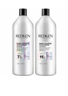 Redken Acidic Bonding Concentrate Shampoo Conditioner Liter Each (33.8 fl oz)