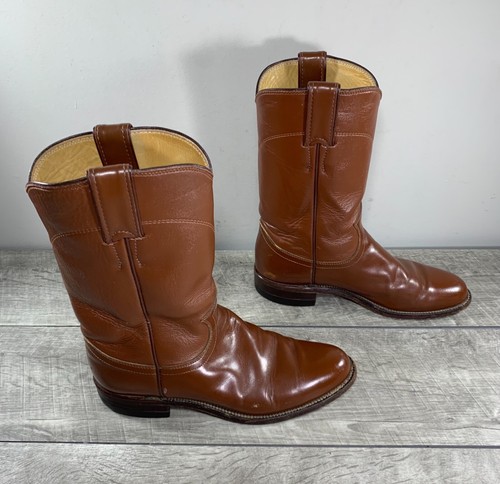 Womens Justin L3802 Roper Western Cowboy Leather Classic Fashion Boots Size 6