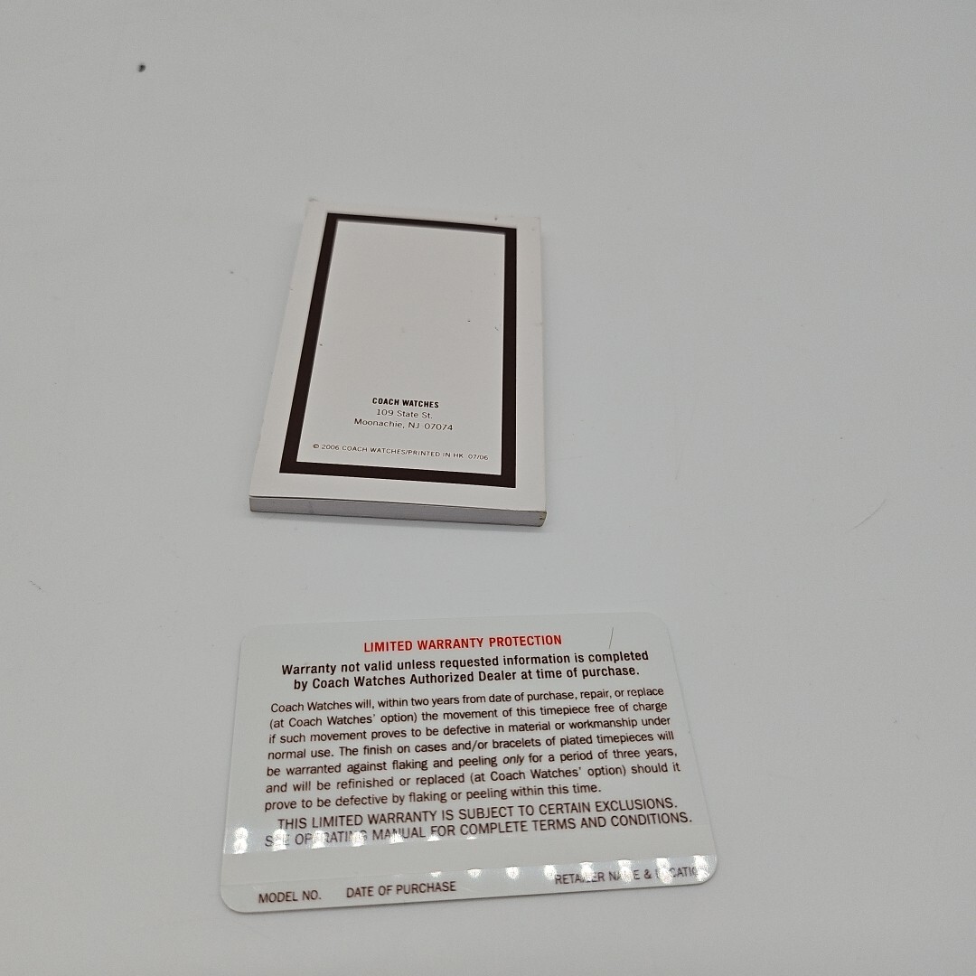 Coach Watch With Manual, Warranty Card 0293 - Need Battery  display picture 2