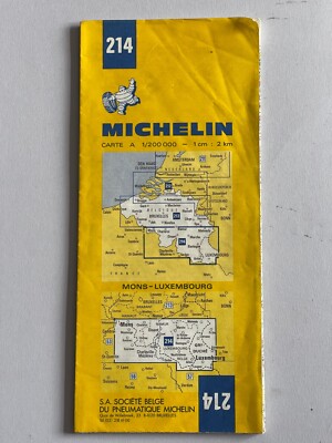 Michelin Map, No 214 of Mons-Luxembourg