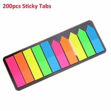 200x Fluorescence Sticky Notes Memo Flags Bookmark Marker Tab Sticker