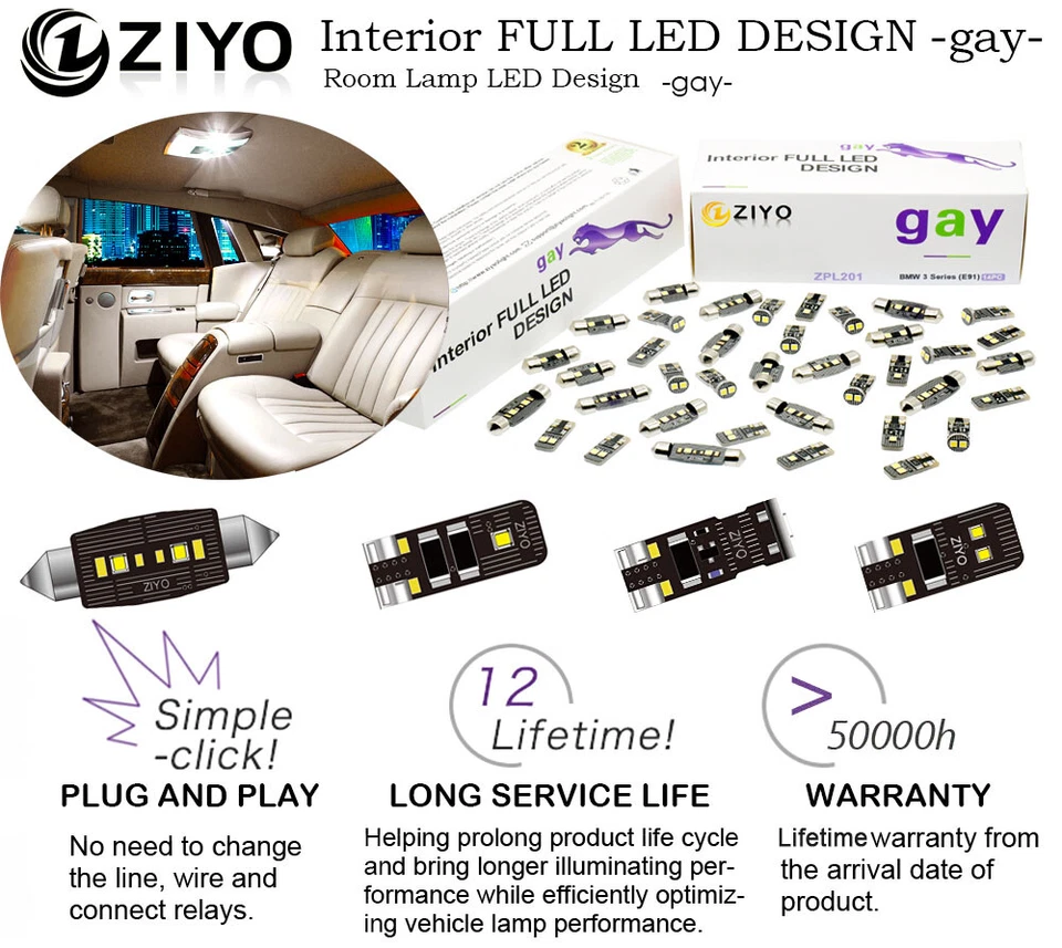24 Bulbs White LED Full Interior Light Kit For Benz G-Class W463 2009-2012 Lamps - Image 3 of 4
