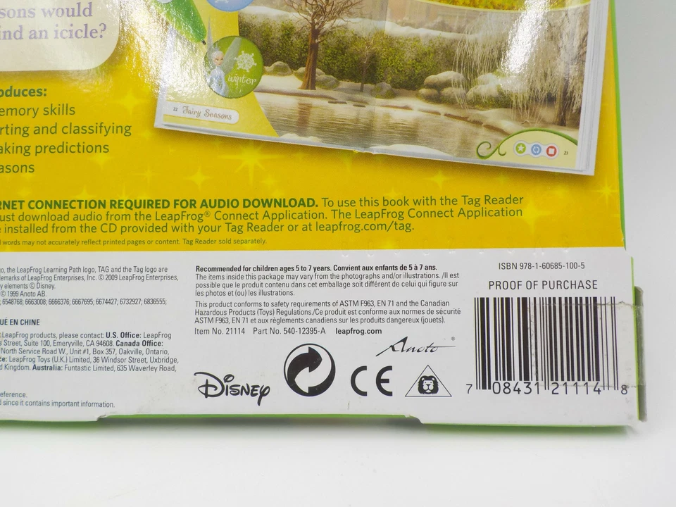 Leap Frog Tag Reader Story Book Disney Fairies Tinker Bell True Talent, New - Image 4 of 4