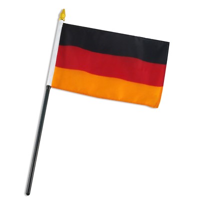2 Pack German Germany Flag 4''x6'' Desk Table Stick Premium Quality (sewn edges)