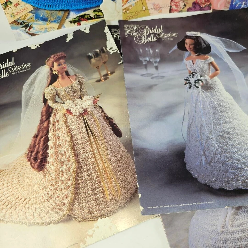 Lot of Annie's Attic Crochet Doll Patterns 9 Costume Fashion Bridal Belle plus - Image 4 of 4
