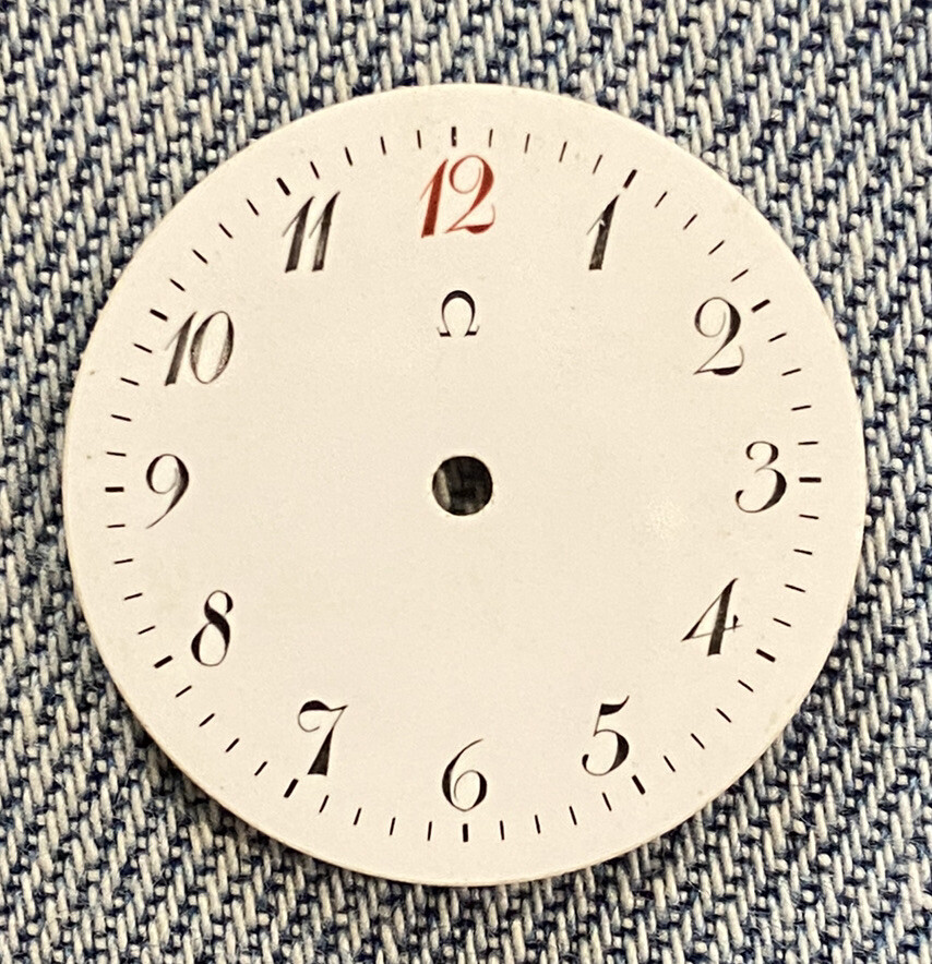 Cadran de montre gousset Omega de 24,75 mm, émail blanc haut de gamme et chiffres arabes