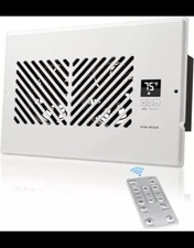 ATOM NEXUS AirBlaze Z610 Quiet Register Booster Fan W/Thermostat &Remote Control
