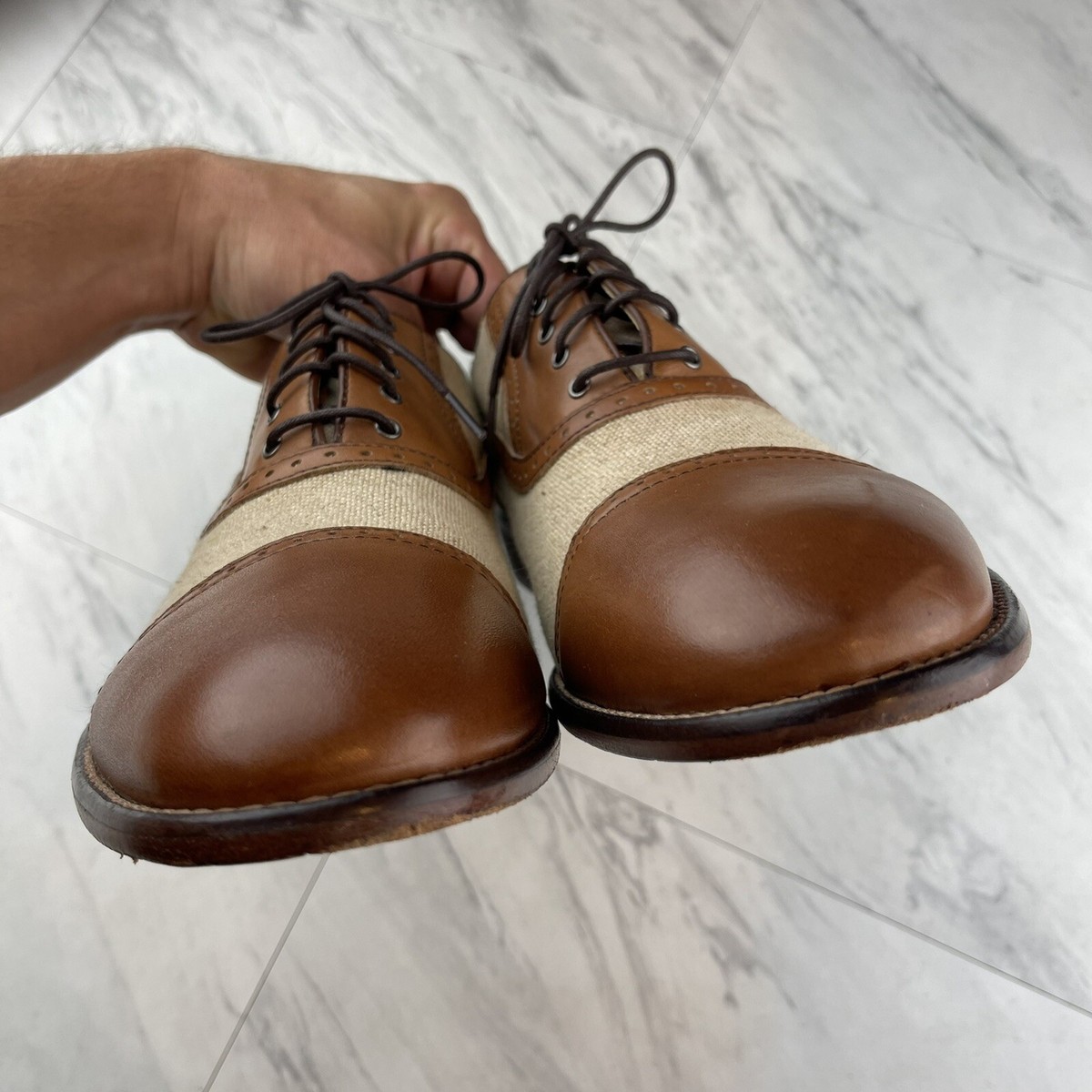 Johnston & Murphy Classic Brown and Tan Oxfords Mens Size 11 M J Murphy by Johnston & Murphy Dress Shoes Mens 9.5M Oxford  main image 3