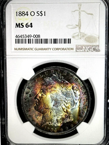 1884 O Toned Morgan $💎💎NGC MS 64💎💎Exceptional Picasso Of Color💎💎(VIDEO)