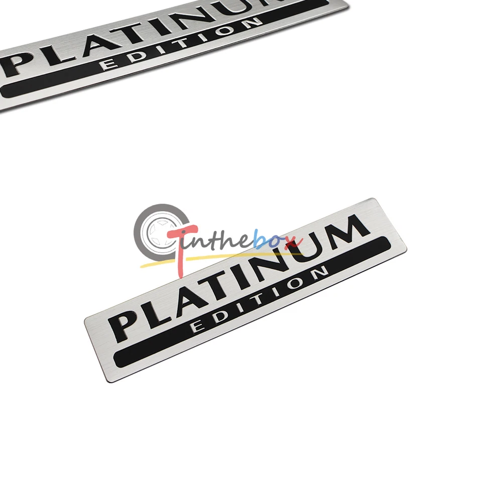 Car Bumper Trunk Sticker Emblem Badge Sticker 3D Metal Aluminum Platinum Edition - Image 3 of 4