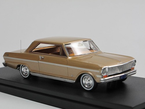 Goldvarg GC-018B 1963 Chevrolet Chevy II Nova sella marrone modellino auto resina 1/43 - Foto 4 di 6