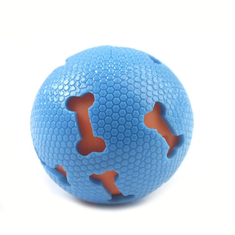 3 Pack Squeezz Ball Rubber Squeaker Erratic Bounce Squeaky Ball Dog Fetch Toy  - Image 3 of 4