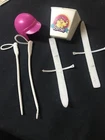 🔆VIntage Barbie/Ken/Skipper white Snow Skis Bike Helmet Basket Sports Shop Lot