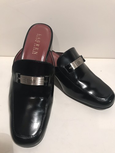 Ralph Lauren Bethel Black Mule Slide 6B 
