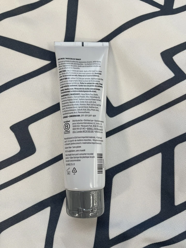 Mascarilla facial desintoxicante clarificante Arbonne con carbón exfoliante 5 oz sellada nueva H10 Foto 2 de 2