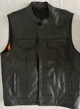 Milwaukee Leather 3713 Men's Club Style Motorcycle Riding Vest w/ Dual Closure