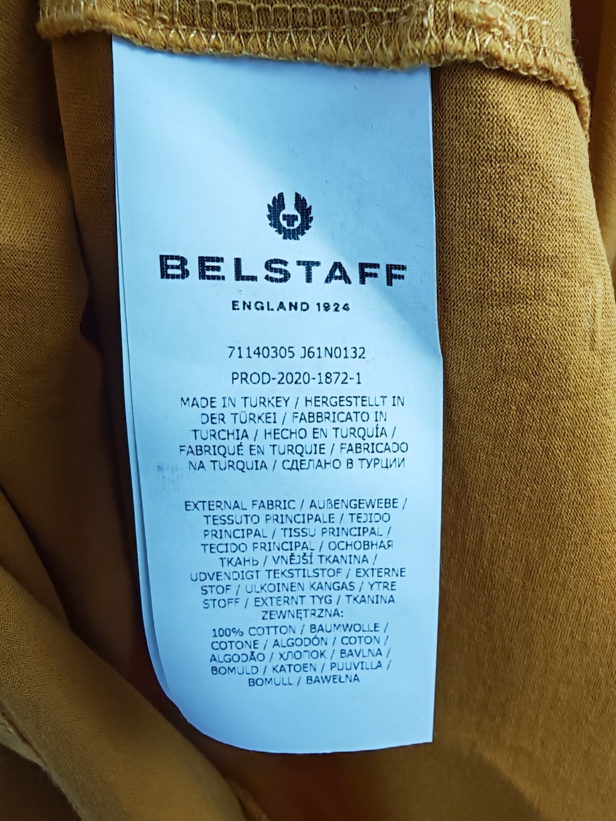 Belstaff Men's Mustard Yellow Crew Neck T-Shirt Short Sleeve Size XXL Chest Logo image 6