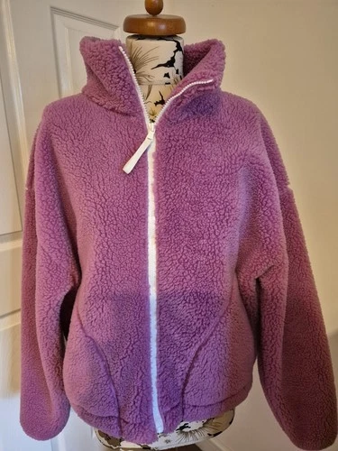 Gym & Coffee Pink Industry Fleece Jacket Size XL Used